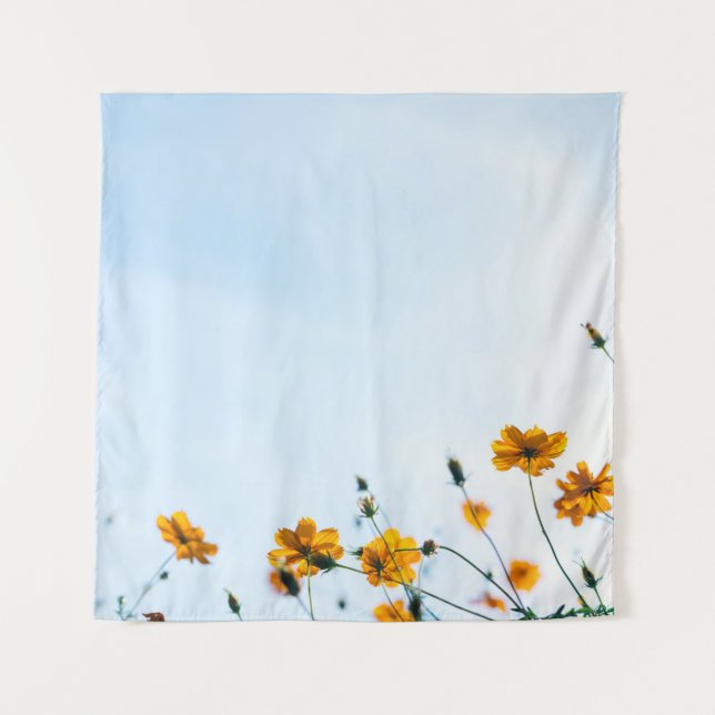 Tapiz Fotografía cercana de las flores amarillas (Anverso)