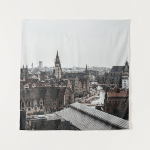 TAPIZ FOTOGRAFÍA DE ALTO ÁNGULO DE CASAS CONCRETAS