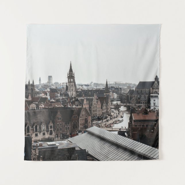 TAPIZ FOTOGRAFÍA DE ALTO ÁNGULO DE CASAS CONCRETAS (Anverso)