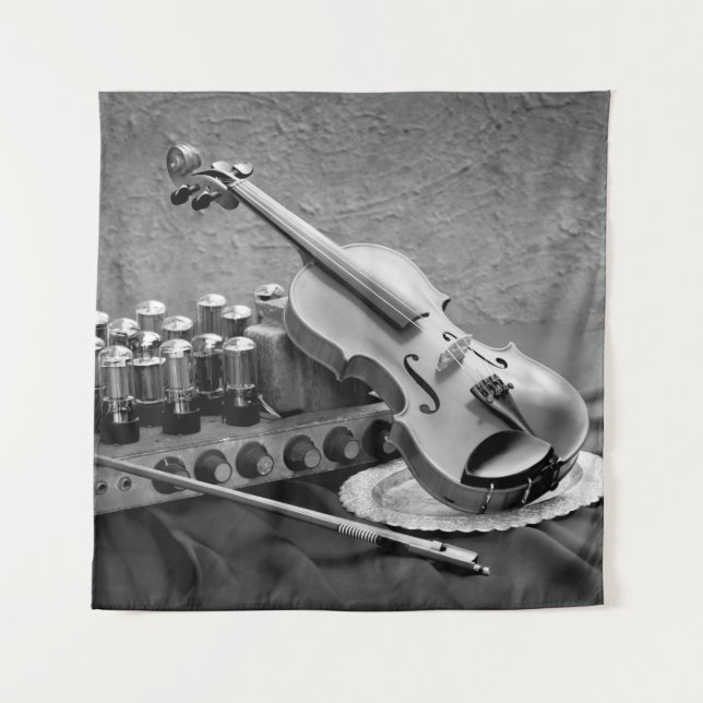 Tapiz Fotografía de arte fino de vida en tecno musical (Anverso)