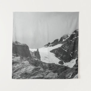 TAPIZ FOTOGRAFÍA DE GRAYSCALE DE LA MONTAÑA DE LA CUBIER
