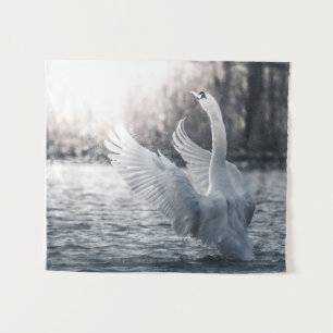 Tapiz Fotografía de la naturaleza del cisne blanco