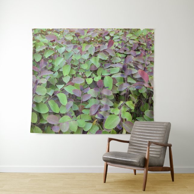 Tapiz Fotografía de ramas de hojas rojas y verdes (In situ (horizontal))