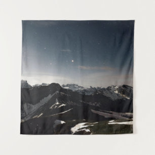TAPIZ FOTOGRAFÍA DEL PAISAJE DE MONTAÑA NEGRA Y BLANCA