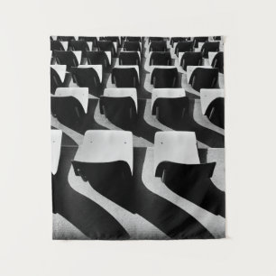 Tapiz Fotografía en escala de grises de sillas sin gente