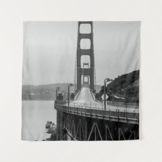 TAPIZ FOTOGRAFÍA GRASCALE DEL PUENTE DE CABLES