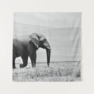TAPIZ FOTOGRAFÍA GRAYSCALE DE ELEFANTE
