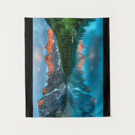 Tapiz Fotografía paisajística de Montaña y Lago Escénico