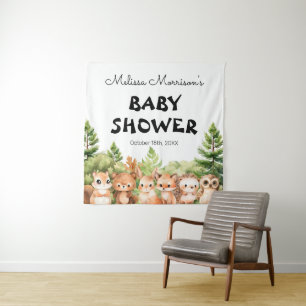 Tapiz Fotografías de Fiestas de Baby Boy Shower Animals