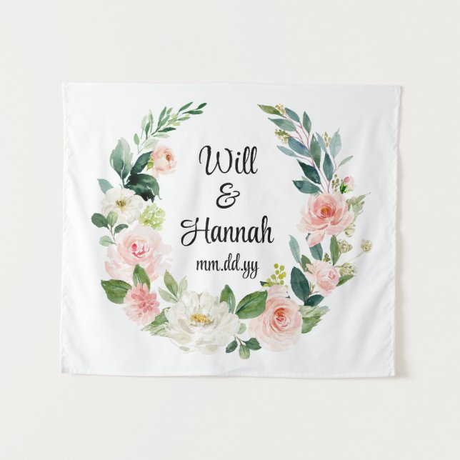 Tapiz Fotomatina de la recepción de Boda de Verdor Perso (Anverso (horizontal))