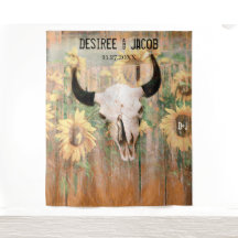 Fotomatón occidental de girasoles rústicos y cráne