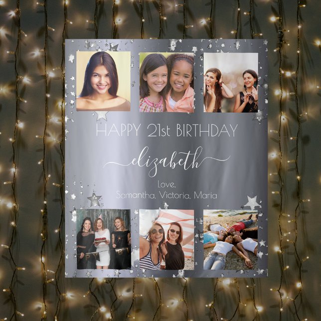 Tapiz Fotomontaje de fotos del personalizado de cumpleañ (Subido por el creador)