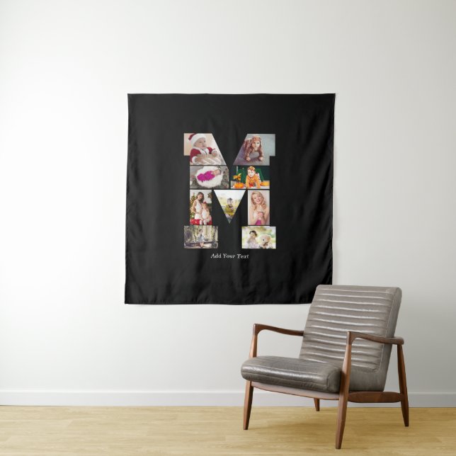 Tapiz Fotomontaje de letra M en blanco y negro (In situ)