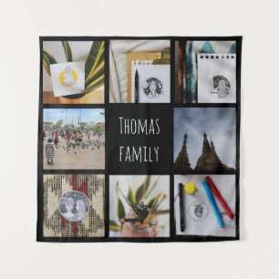 Tapiz Fotos de la familia Personalizado y nombre del gru