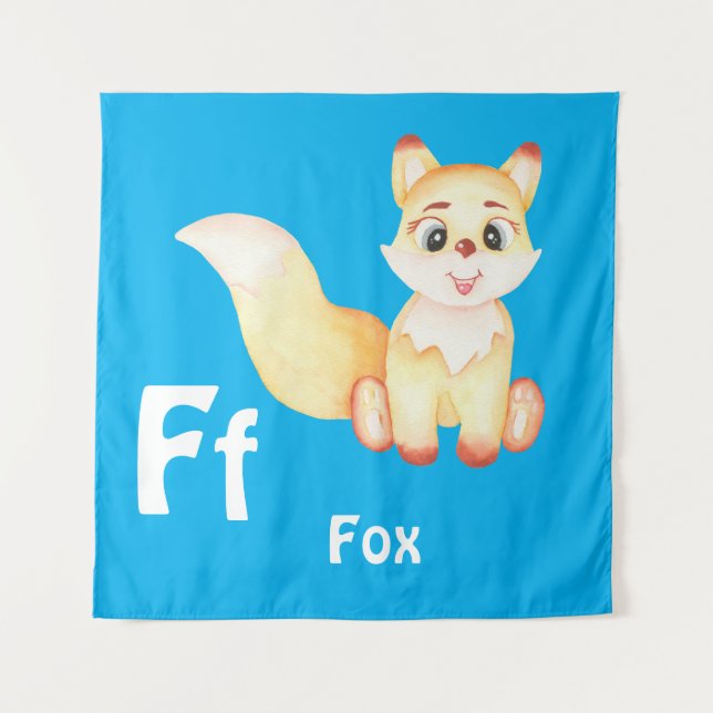 Tapiz Fox personaliza ABC: Letra F - Añadir tu nombre (Anverso)