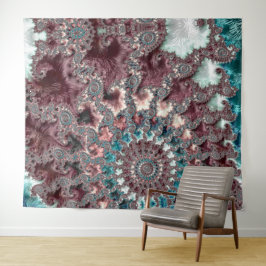 Tapiz Fractal espiral bohemiana ecléctica retro Groovy