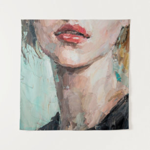Tapiz Fragmento de la pintura artística. Retrato de un c