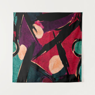 Tapiz Fragmento de pintura moderna acrílica abstracta. T