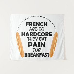 Tapiz Franceses Comen Dolor Por Desayuno Pan Gracioso