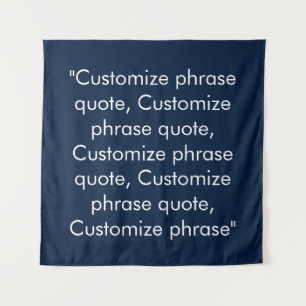 Tapiz frase personalizar cita elegante azul marino