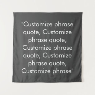 Tapiz frase personalizar cita elegante gris oscuro blanc