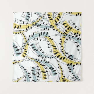 Tapiz Frases Musicales: Alegre Fondo Blanco.