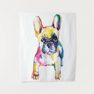 Tapiz French Bulldog Original Watercolor Hand Drawing