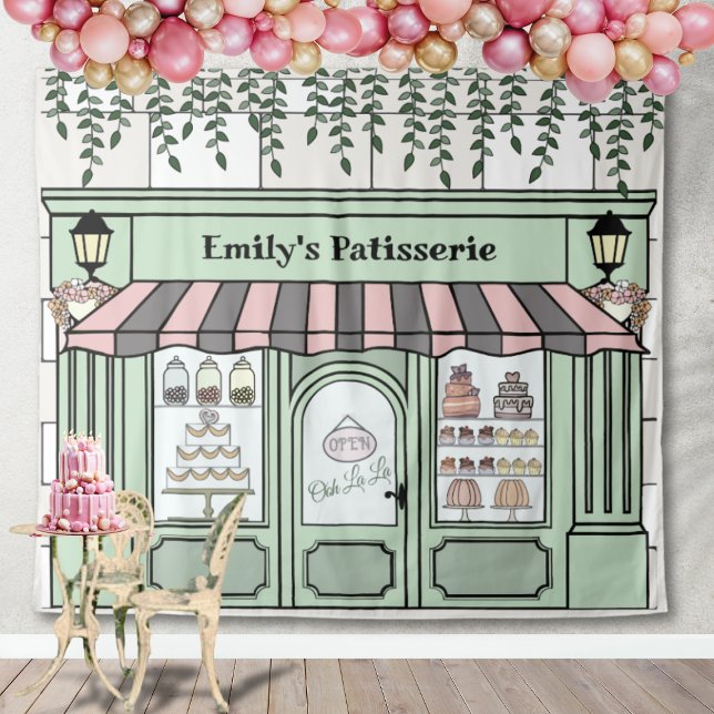 Tapiz French Paris Bakery Cafe Patisserie Backdrop (French Parisian Cafe backdrop)