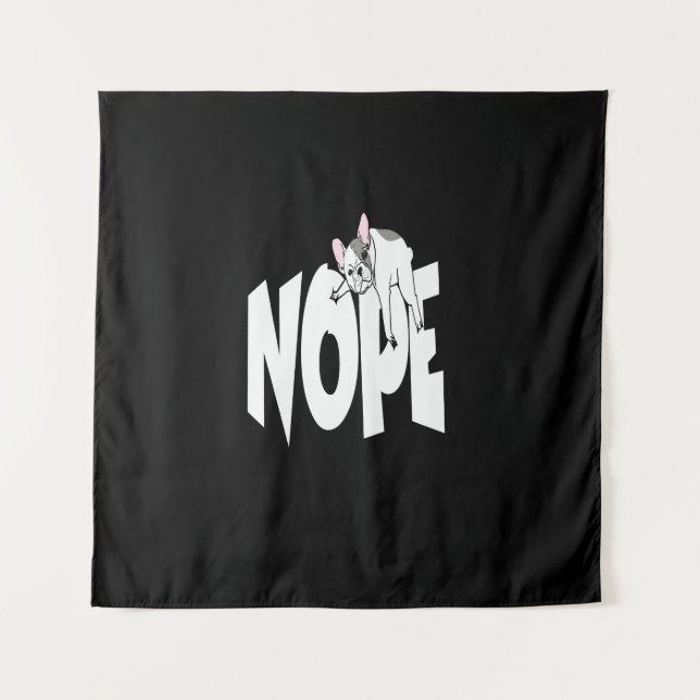 Tapiz Frenchie Gift | Bulldog francés Cute Nope (Anverso)