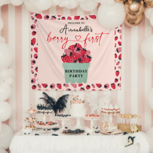 Tapiz Fresa de la primera fiesta de cumpleaños de Berry