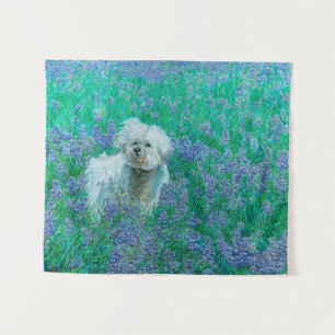 Tapiz Frisa de Bichon en Bluebonnets