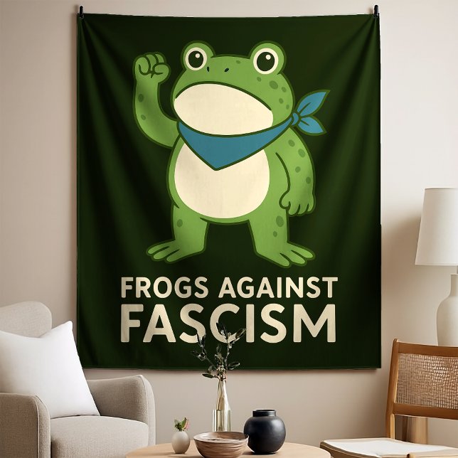 Tapiz Frogs Against Fascism Portland Frog Protest (Subido por el creador)