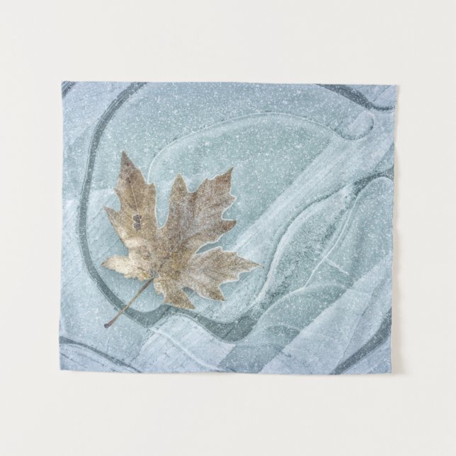 Tapiz Frosty Maple Leaf Frozen en hielo (Anverso (horizontal))