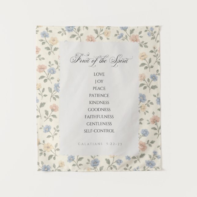 Tapiz Fruit of the Spirit Galatians 5:22–23 Bible Verse  (Anverso)