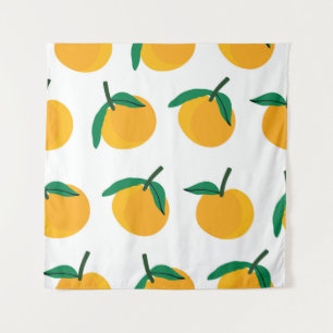 Tapiz fruta naranja con fondo blanco sin soldadura