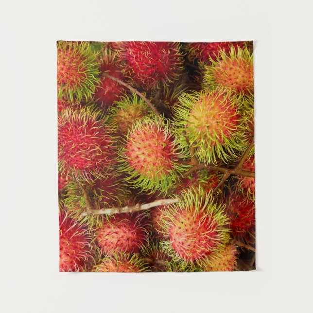 Tapiz Fruta Rambutan en el mercado Can Duoc (Anverso)