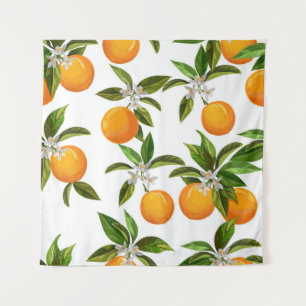 Tapiz Frutas cítricas: Ilustracion digital vintage