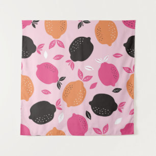 Tapiz Frutas cítricas, patrón textil vintage.