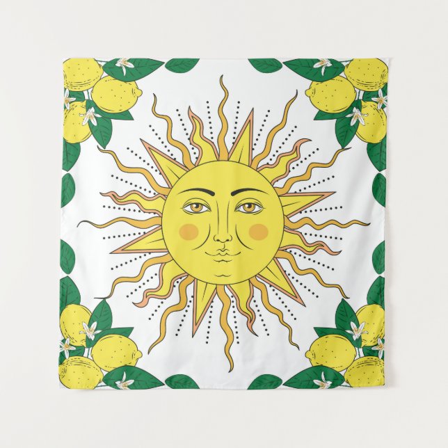 Tapiz Frutas de limón tropical, cara de sol. (Anverso)
