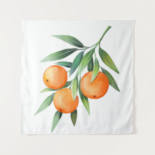 Tapiz Frutas Naranjas acuáticas: Ramas aisladas.