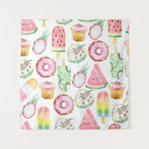 Tapiz Frutas tropicales acuáticas, patrón de helados.