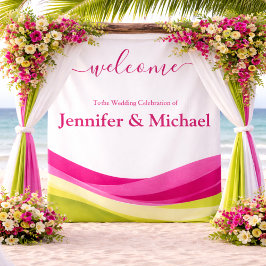 Tapiz Fuchsia and Lime Green Wedding Sign