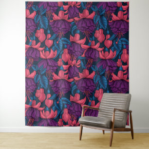 Tapiz Fuchsia en azul y púrpura