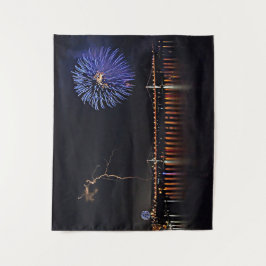 Tapiz Fuegos artificiales con relámpagos