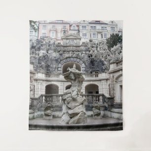 Tapiz Fuente con estatua de Neptuno en Praga