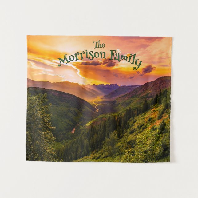 Tapiz Fun Retro Mushrooms Familia Reunion Photo Backups (Anverso (horizontal))