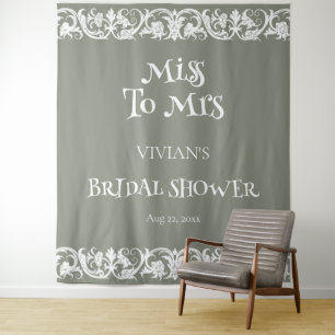 Tapiz Fun Sage Green Minimalista Bridal Shower