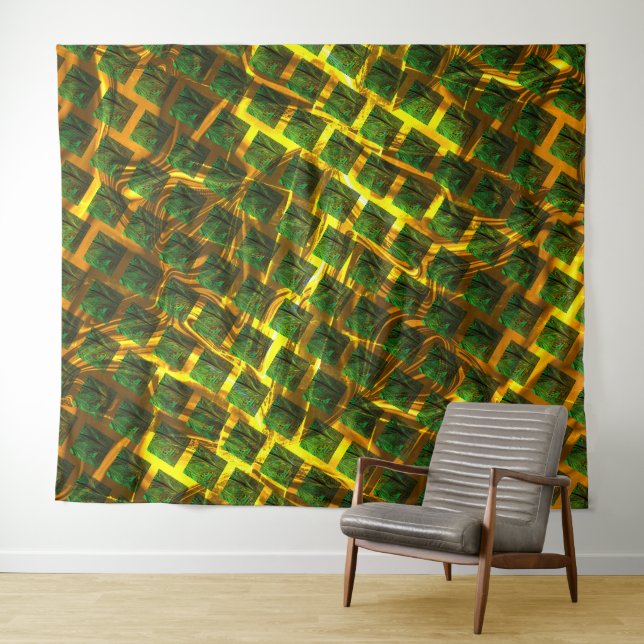 Tapiz ¿Fundo com imagem verde solapa dourada? Largos. (In situ (horizontal))