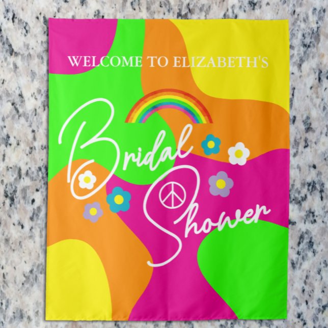 Tapiz Funky Retro Bridal Shower (Subido por el creador)