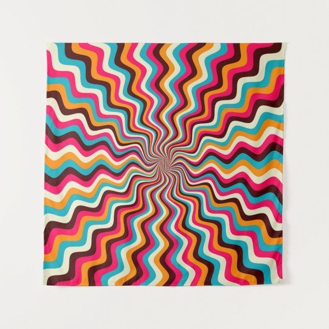 Tapiz Funky wavy multicolor fondo arte 7. (Anverso)